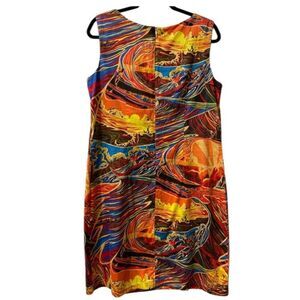 vintage KAI women's Hawaiian shift dress orange  surf print small